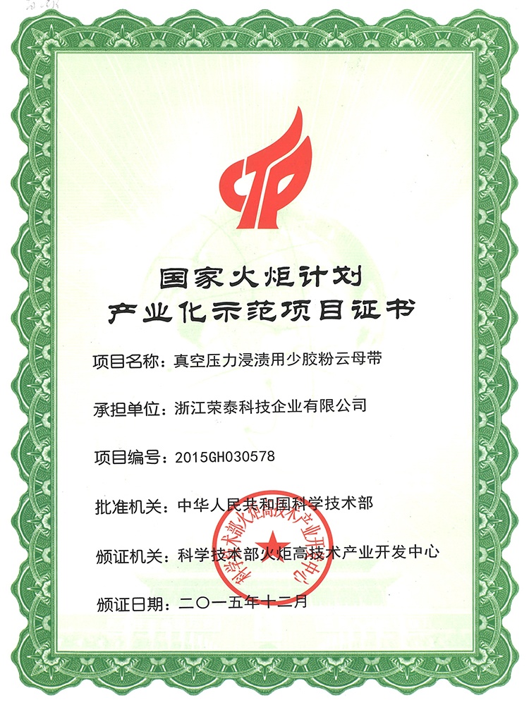 National Torch Plan Industrialization Demonstration Project